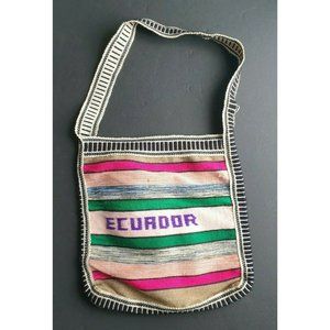 Crossbody Bag Hippie Boho Ecuador Woven Multi Colored